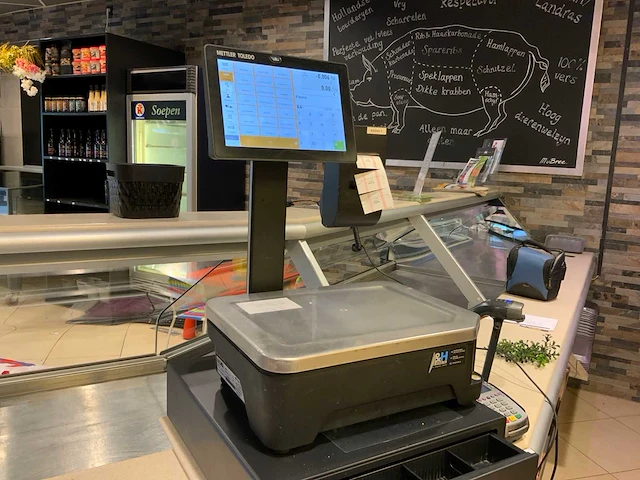 Mettler toledo fb-t-15 touchscreen weegschaal kassasysteem met bonnenprinter - afbeelding 1 van  7