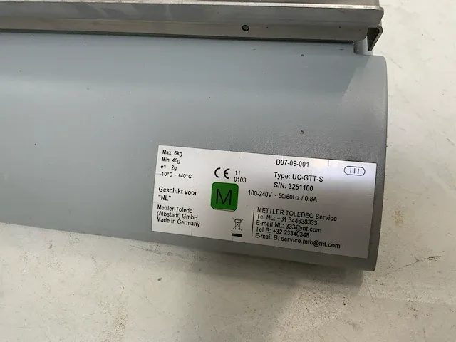 Mettler toledo uc-gtt-s weegschaal - afbeelding 6 van  6