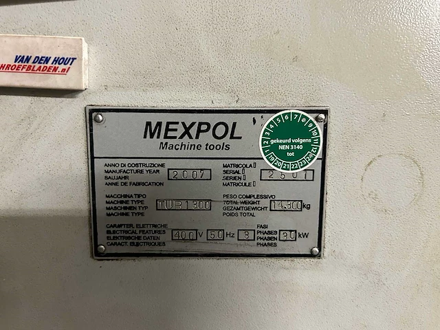 Mexpol - tub 1300x5250mm - universele draaibank - afbeelding 13 van  14