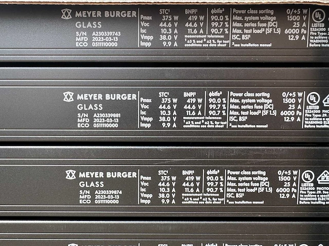 Meyer burger - set van 60 zonnepanelen (375 wp) met sungrow 20 kw omvormer - afbeelding 4 van  9
