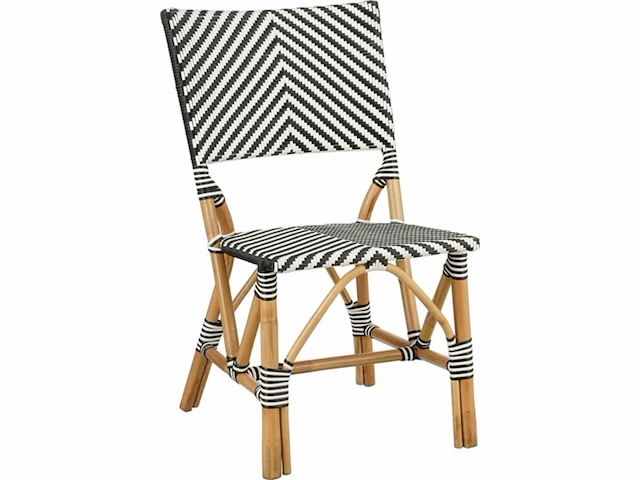 Mica decorations mandox bistrostoel l45,5 x b57 x h89 cm rotan zwart, wit - afbeelding 1 van  1