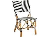 Mica decorations mandox bistrostoel l45,5 x b57 x h89 cm rotan zwart, wit - afbeelding 1 van  1