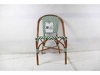 Mica decorations mandox bistrostoel l51 x b57 x h90 cm rotan donkergroen, wit - afbeelding 1 van  1