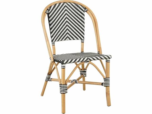 Mica decorations mandox bistrostoel l51 x b57 x h90 cm rotan zwart, wit - afbeelding 1 van  2