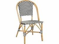 Mica decorations mandox bistrostoel l51 x b57 x h90 cm rotan zwart, wit