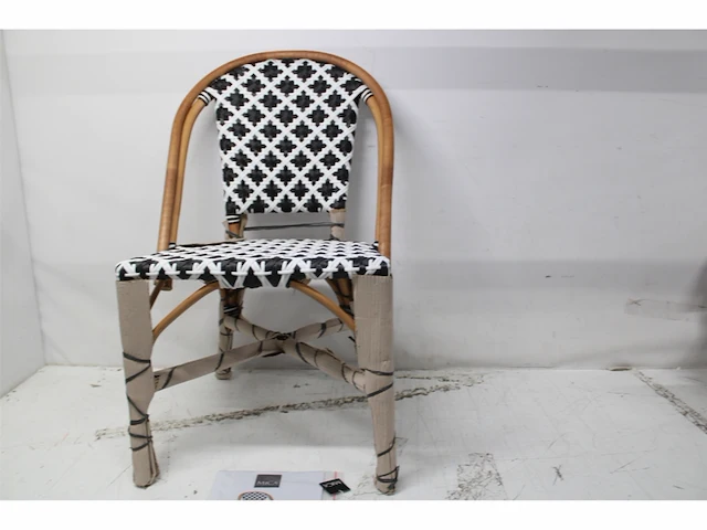 Mica decorations mandox bistrostoel l51 x b57 x h90 cm rotan zwart, wit - afbeelding 2 van  2