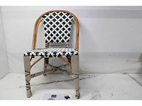 Mica decorations mandox bistrostoel l51 x b57 x h90 cm rotan zwart, wit - afbeelding 2 van  2