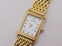 Michel herbelin goldplated tankhorloge met diamanten en parelmoer - afbeelding 1 van  7