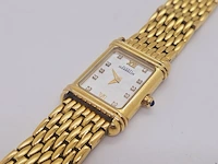 Michel herbelin goldplated tankhorloge met diamanten en parelmoer - afbeelding 2 van  7