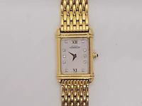 Michel herbelin goldplated tankhorloge met diamanten en parelmoer - afbeelding 3 van  7