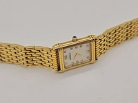 Michel herbelin goldplated tankhorloge met diamanten en parelmoer - afbeelding 4 van  7