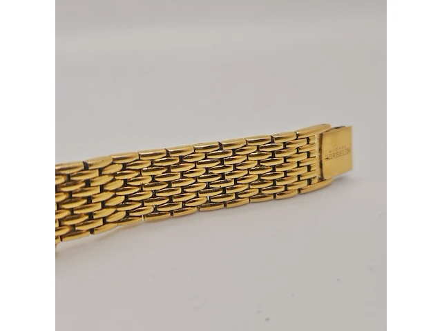 Michel herbelin goldplated tankhorloge met diamanten en parelmoer - afbeelding 6 van  7