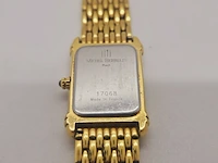 Michel herbelin goldplated tankhorloge met diamanten en parelmoer - afbeelding 7 van  7