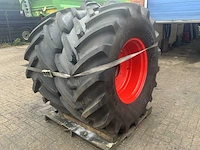 Michelin 600/65 r28 machxbib tractorbanden set op fendt velg 10 gaats - afbeelding 1 van  9