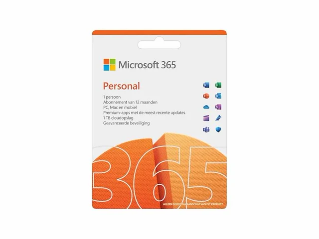 Microsoft office 365 personal - 1 jaar - abonnement - afbeelding 1 van  2
