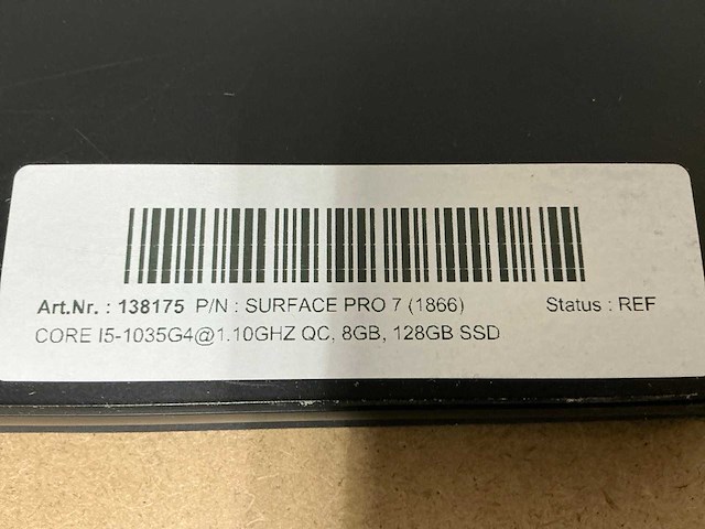 Microsoft surface pro 7 (1866) laptop - afbeelding 5 van  5