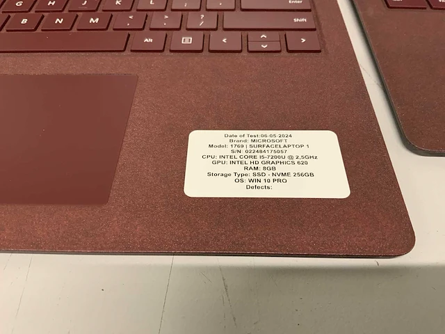 Microsoft surfacelaptop 1 1796 laptop (2x) - afbeelding 2 van  9