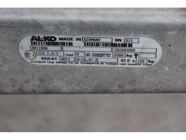 Middenas-aanhanger hapert ta c29a met kenteken 03-wt-pk en open laadvloer. maximaal 2 ton. bakafmeting 340 ... - afbeelding 6 van  8