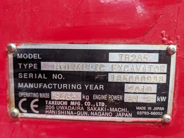 Midi graafmachine , takeuchi, tb285, 2013 - afbeelding 11 van  55