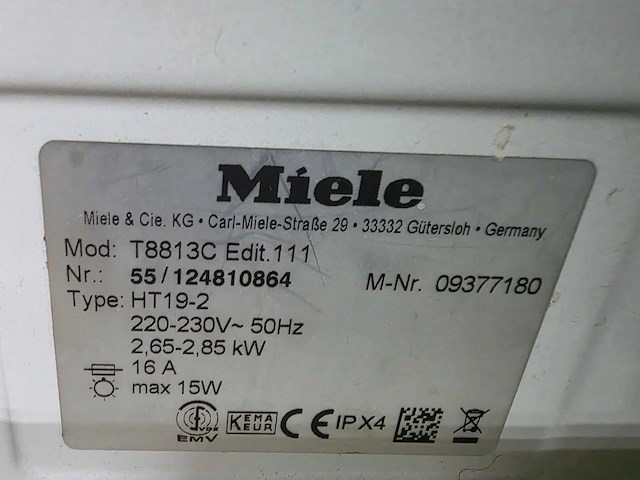 Miele - t8813c edition 111 - wasdroger - afbeelding 7 van  7