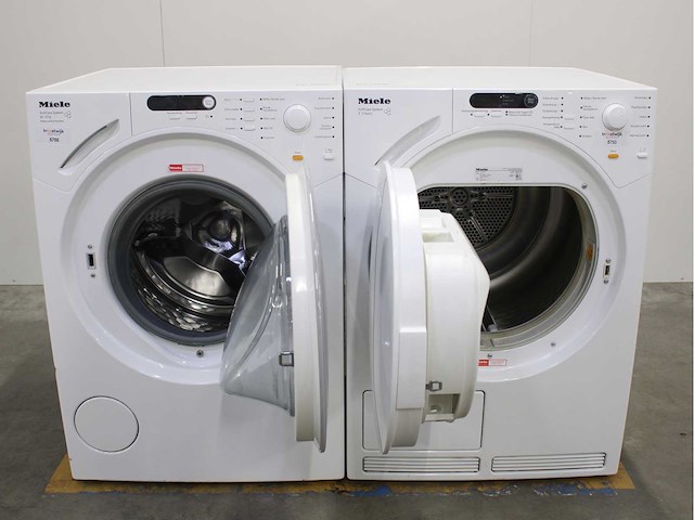 Miele v 1813 softcare system wasmachine & miele t 7744 c softcare system wasdroger - afbeelding 2 van  8