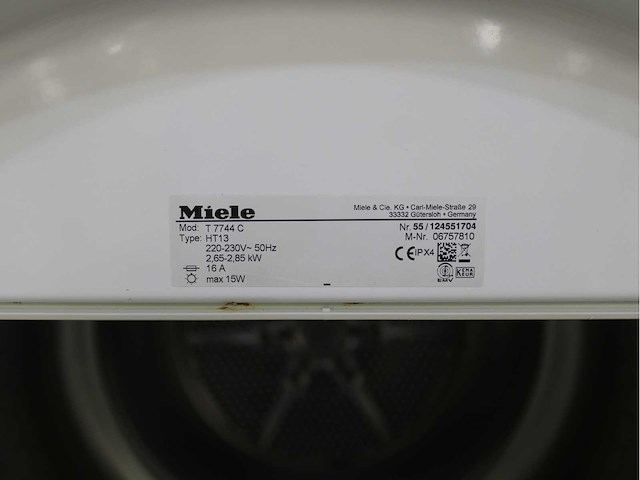 Miele v 1813 softcare system wasmachine & miele t 7744 c softcare system wasdroger - afbeelding 8 van  8