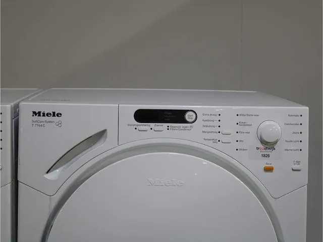 Miele v 1814 softcare system wasmachine & miele t 7744 c softcare system droger - afbeelding 6 van  8