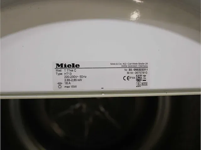 Miele v 1814 softcare system wasmachine & miele t 7744 c softcare system droger - afbeelding 8 van  8