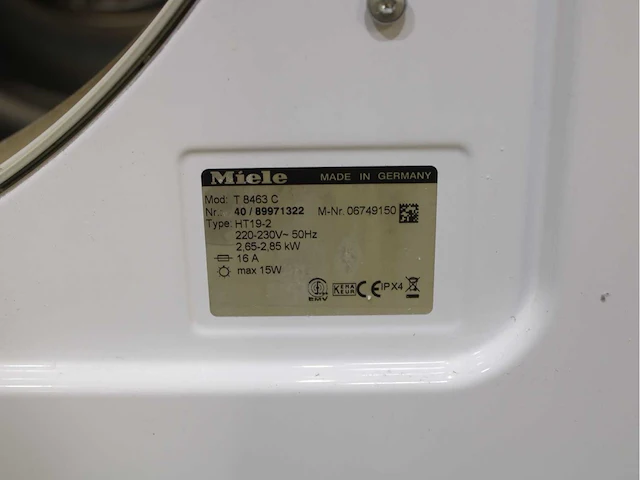 Miele v 5645 softcare system wasmachine & miele t 8463 c softcare system wasdroger - afbeelding 8 van  8