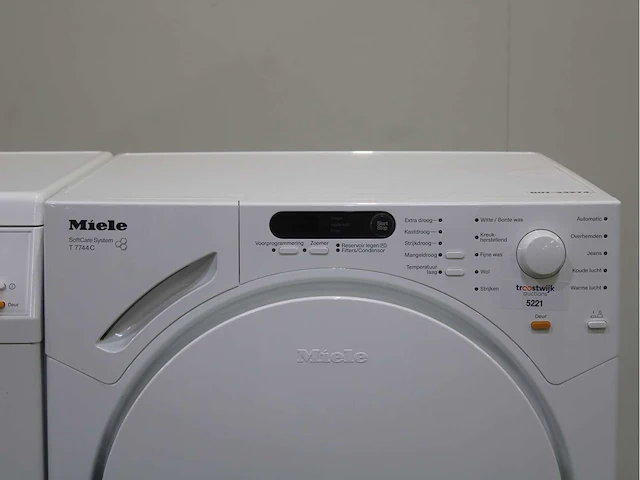 Miele v 5738 softcare system wasmachine & miele t 7744 c softcare system wasdroger - afbeelding 6 van  8