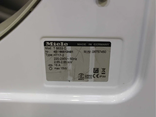 Miele v 5739 softcare system wasmachine & miele t 8633 c softcare system wasdroger - afbeelding 8 van  8
