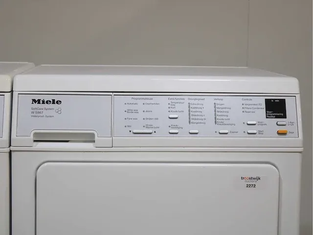 Miele v 5845 softcare system wasmachine & miele t 8463 c softcare system droger - afbeelding 6 van  8