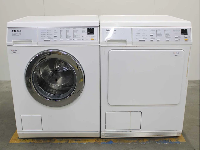 Miele v 5845 softcare system wasmachine & miele t 8463 c softcare system wasdroger - afbeelding 1 van  8
