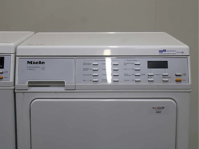 Miele v 5845 softcare system wasmachine & miele t 8663 c softcare system wasdroger - afbeelding 6 van  8