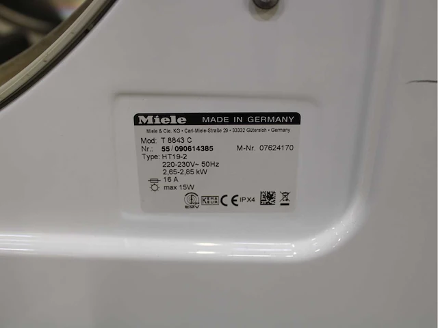 Miele v 5848 softcare system wasmachine & miele t 8843 c softcare system wasdroger - afbeelding 8 van  8