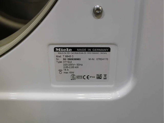 Miele v 5849 softcare system wasmachine & miele t 8843 c softcare system wasdroger - afbeelding 8 van  8