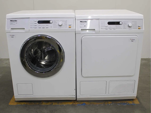 Miele v 5849 softcare system wasmachine & miele t 8847 wp softcare system ecocomfort wasdroger - afbeelding 1 van  8