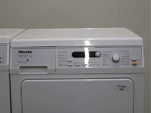 Miele v 5849 softcare system wasmachine & miele t 8847 wp softcare system ecocomfort wasdroger - afbeelding 6 van  8