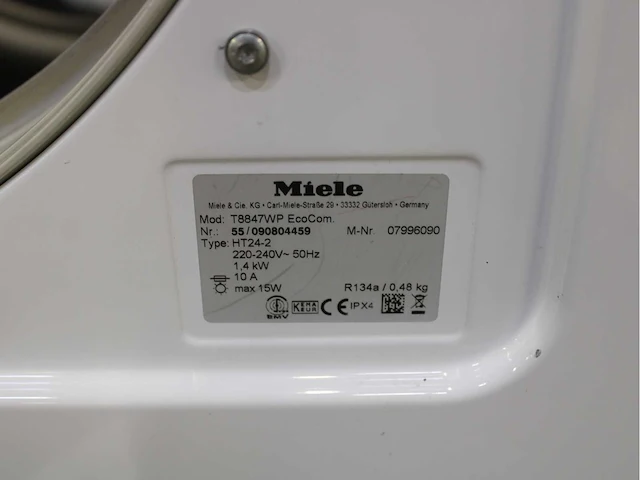 Miele v 5849 softcare system wasmachine & miele t 8847 wp softcare system ecocomfort wasdroger - afbeelding 8 van  8