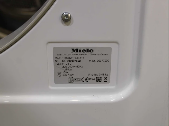 Miele v 5849 softcare system wasmachine & miele t 8873 wp edition 111 wasdroger - afbeelding 8 van  8