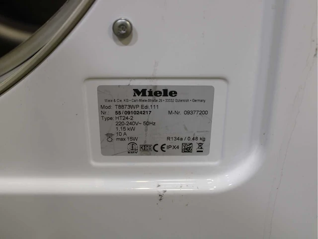 Miele v 5869 softcare system wasmachine & miele t 8873 wp edition 111 wasdroger - afbeelding 8 van  8