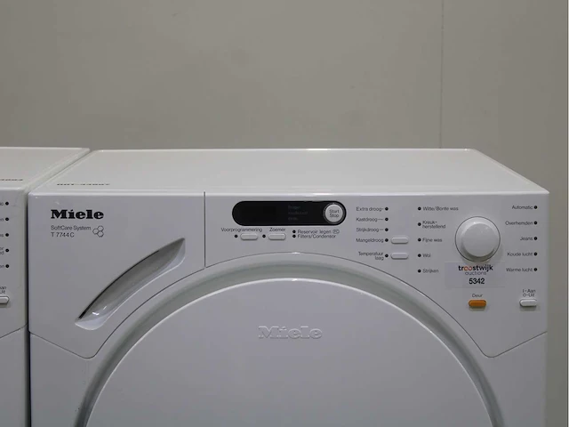 Miele w 1713 softcare system wasmachine & miele t 7744 c softcare system wasdroger - afbeelding 6 van  8