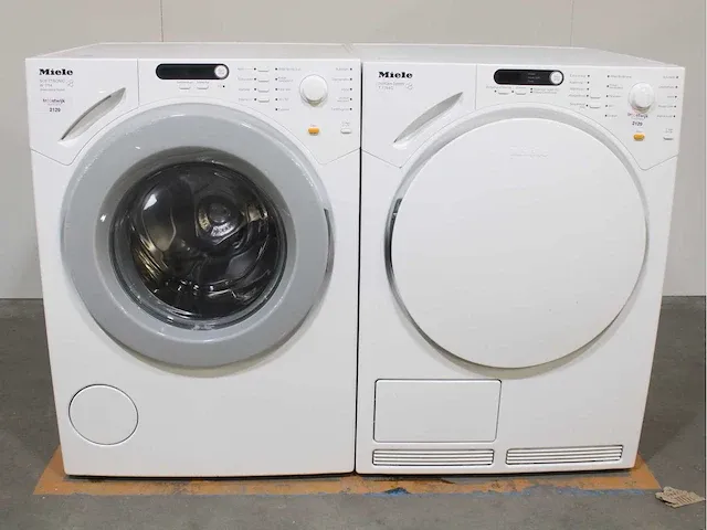 Miele w 1714 softtronic wasmachine & miele t 7744 c softcare system droger - afbeelding 1 van  8
