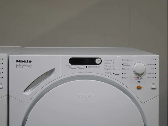 Miele w 1812 softcare system wasmachine & miele t 7744 c softcare system droger - afbeelding 6 van  8