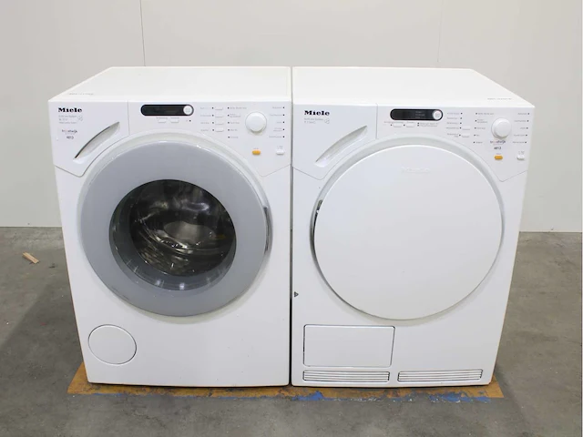 Miele w 1902 softcare system wasmachine & miele t 7950 wp ecocomfort wasdroger - afbeelding 1 van  8