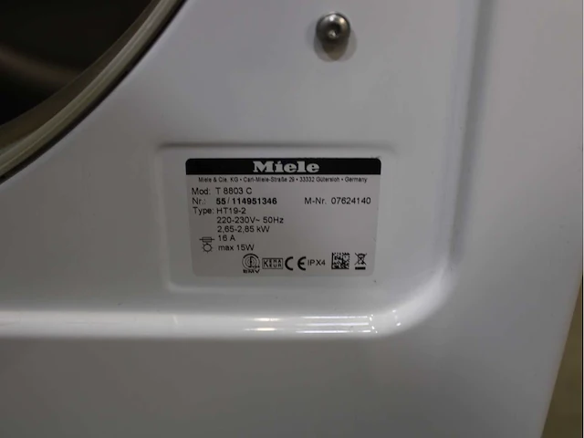 Miele w 3121 primavera wasmachine & miele t 8803 c softcare system wasdroger - afbeelding 8 van  8