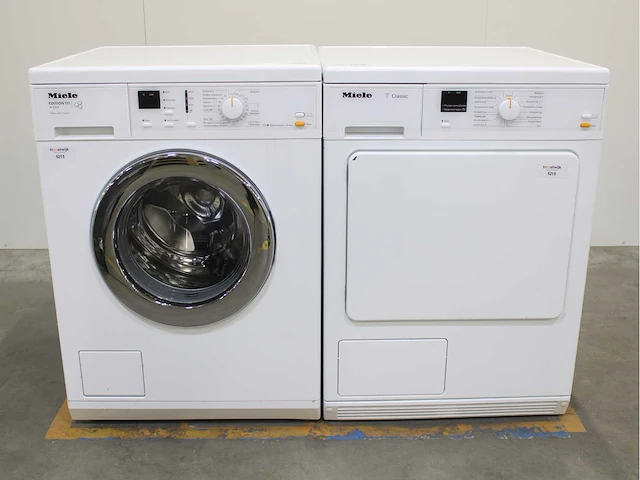 Miele w 3164 edition 111 wasmachine & miele t classic wasdroger - afbeelding 1 van  8