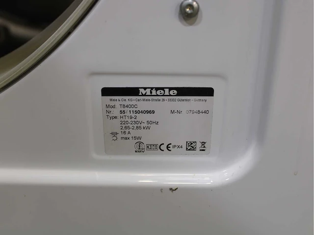 Miele w 3203 softcare system wasmachine & miele t 8400 c softcare system wasdroger - afbeelding 8 van  8