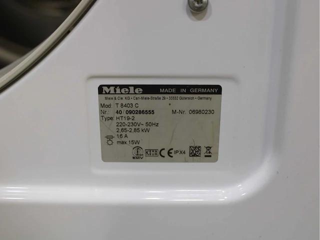 Miele w 3203 softcare system wasmachine & miele t 8403 c softcare system wasdroger - afbeelding 8 van  8