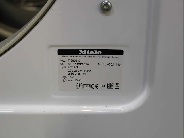 Miele w 3203 softcare system wasmachine & miele t 8803 c softcare system wasdroger - afbeelding 8 van  8
